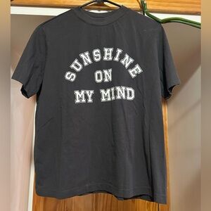 H&M Sunshine Graphic Tee Black Size M Oversized EUC